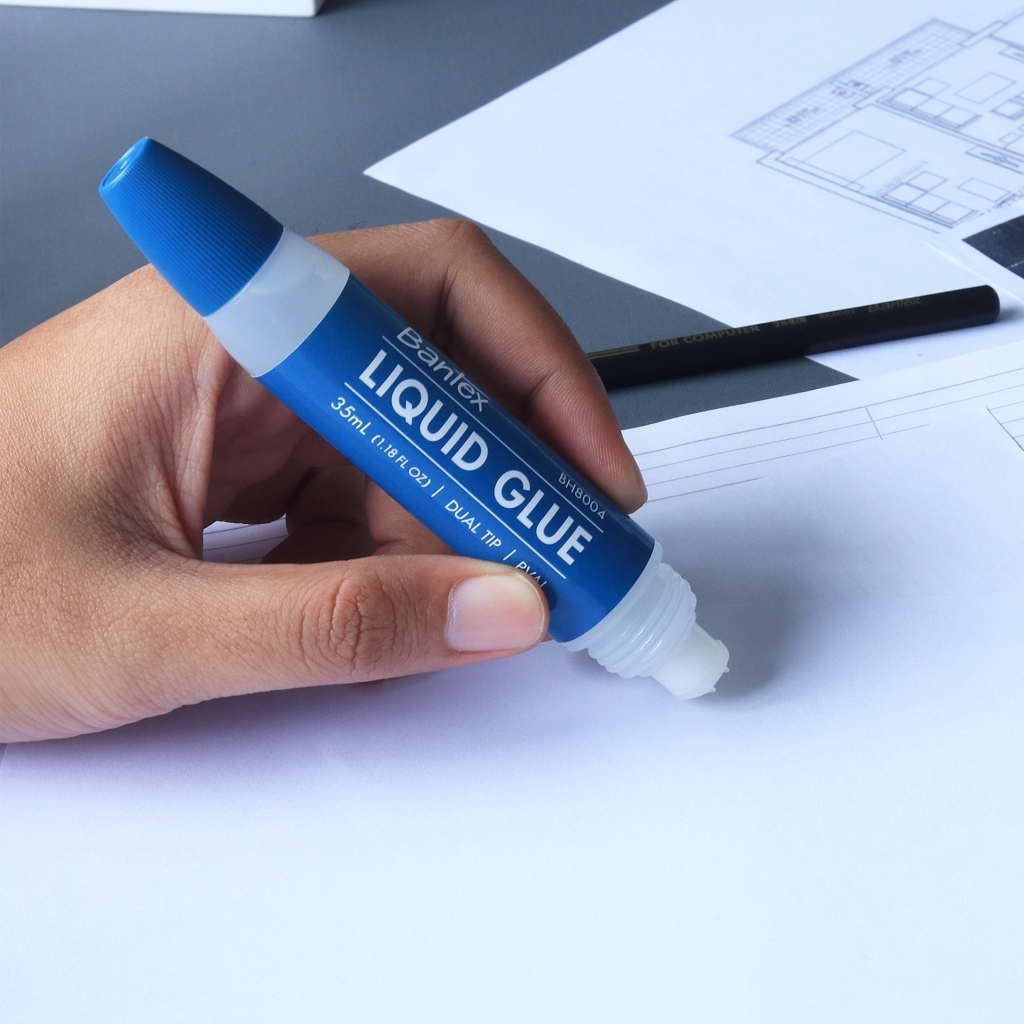 Bantex Lem Cair Transparan 35 ml / Liquid Glue Dengan 2 Aplikator Cepat Kering BH8004 (4)