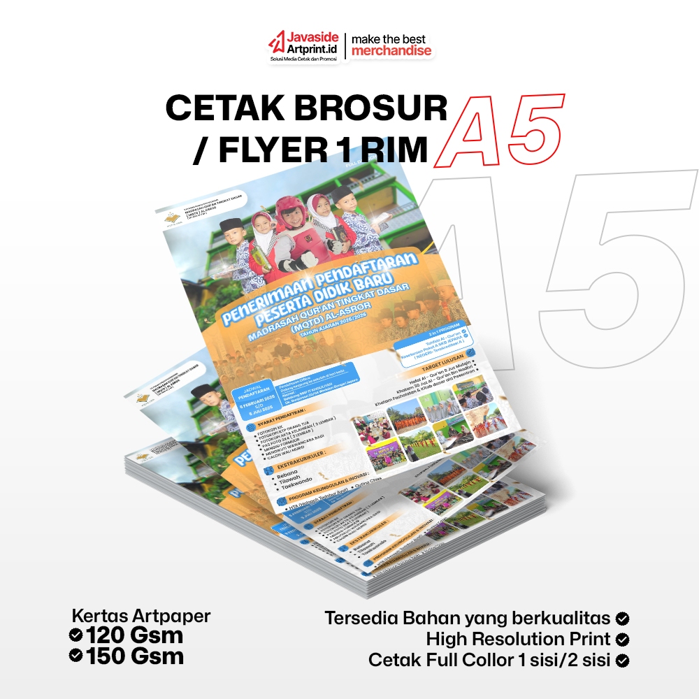 Jual CETAK BROSUR FLAYER UK A5 - 1 RIM MURAH | Shopee Indonesia