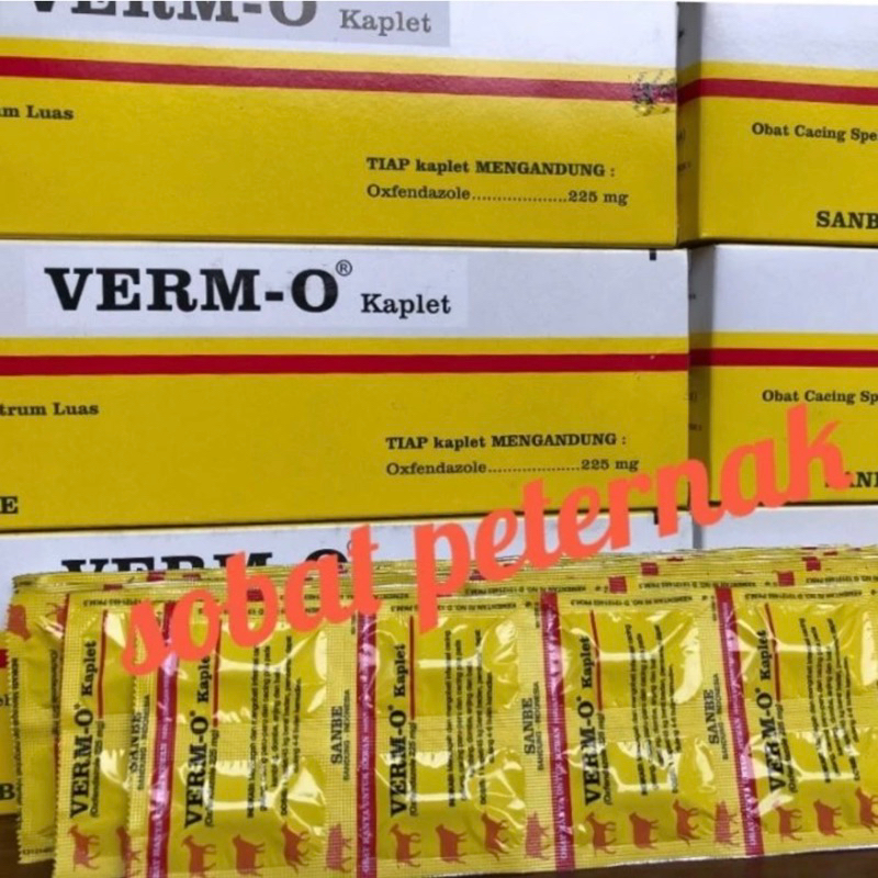 Jual VERM O KAPLET (1 Strip isi 10 kaplet) Obat Cacing Kambing, domba ...