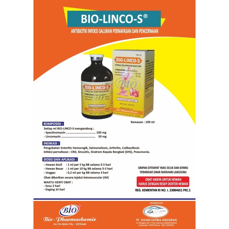 Jual Bio Linco S 100ml- obat snot ngorok CRD complex pneumonia | Shopee ...