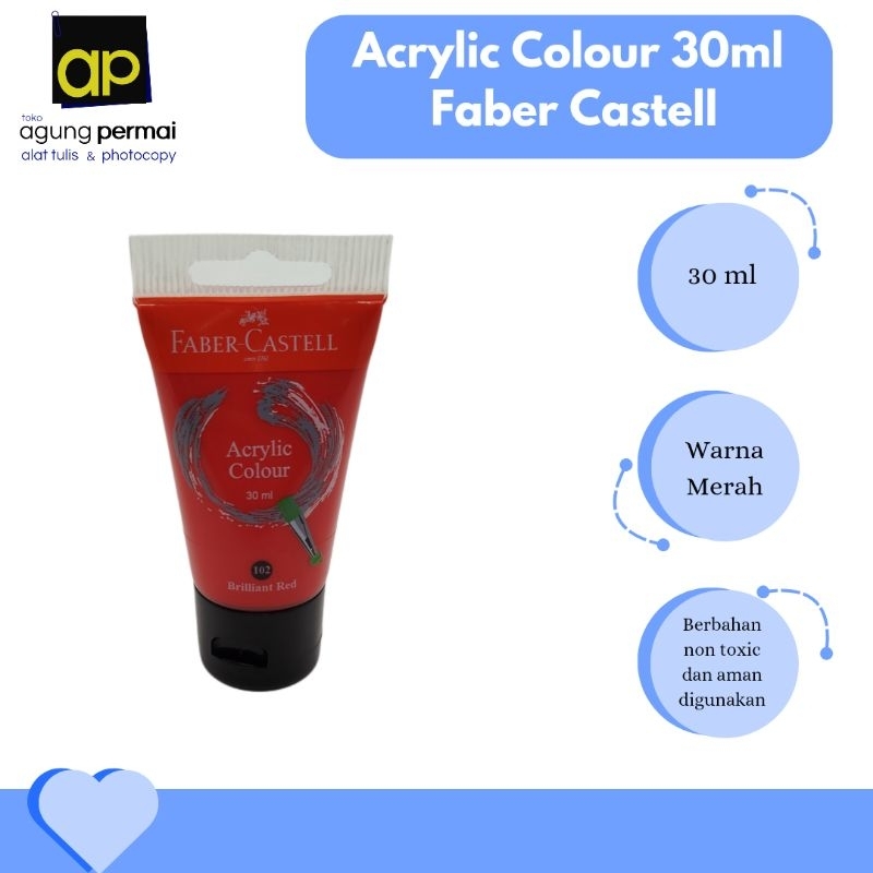 Jual Acrylic Colours 30ml Faber-Castell (Brilliant Red) | Shopee Indonesia