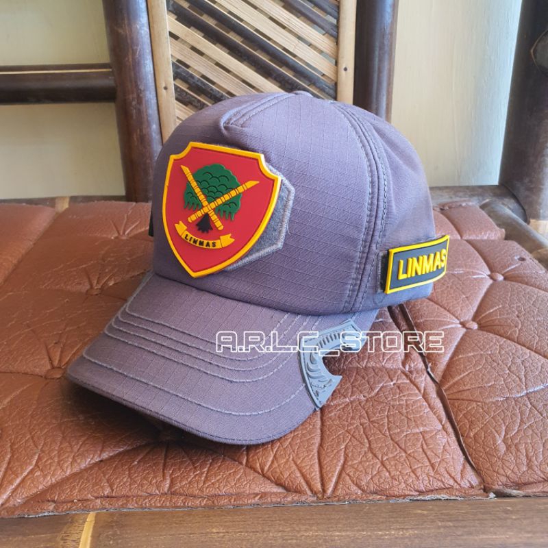 Jual topi tactical coak abu abu plus logo linmas full ripstop cotton ...