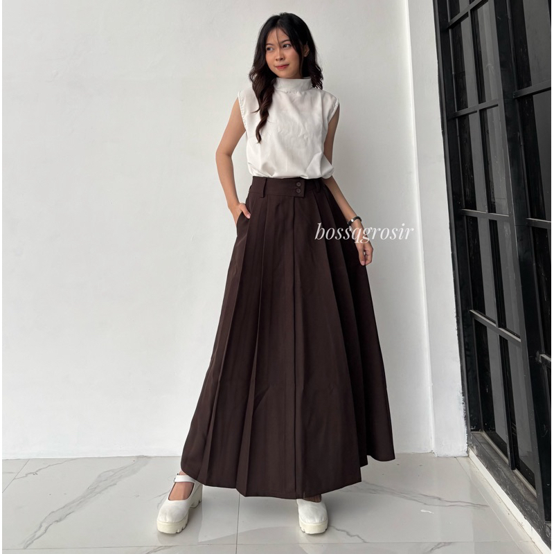 Jual Rok Panjang Wanita - Rempel A Line Maxi - Rok kerja Wanita - Rok ...