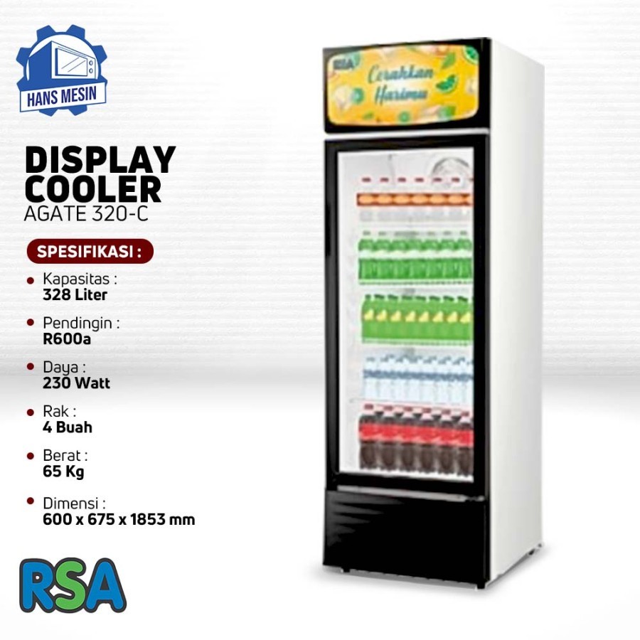 Jual CHILLER SHOWCASE (RSA) AGATE-320C / AGATE320C kulkas pendingin 328 ...