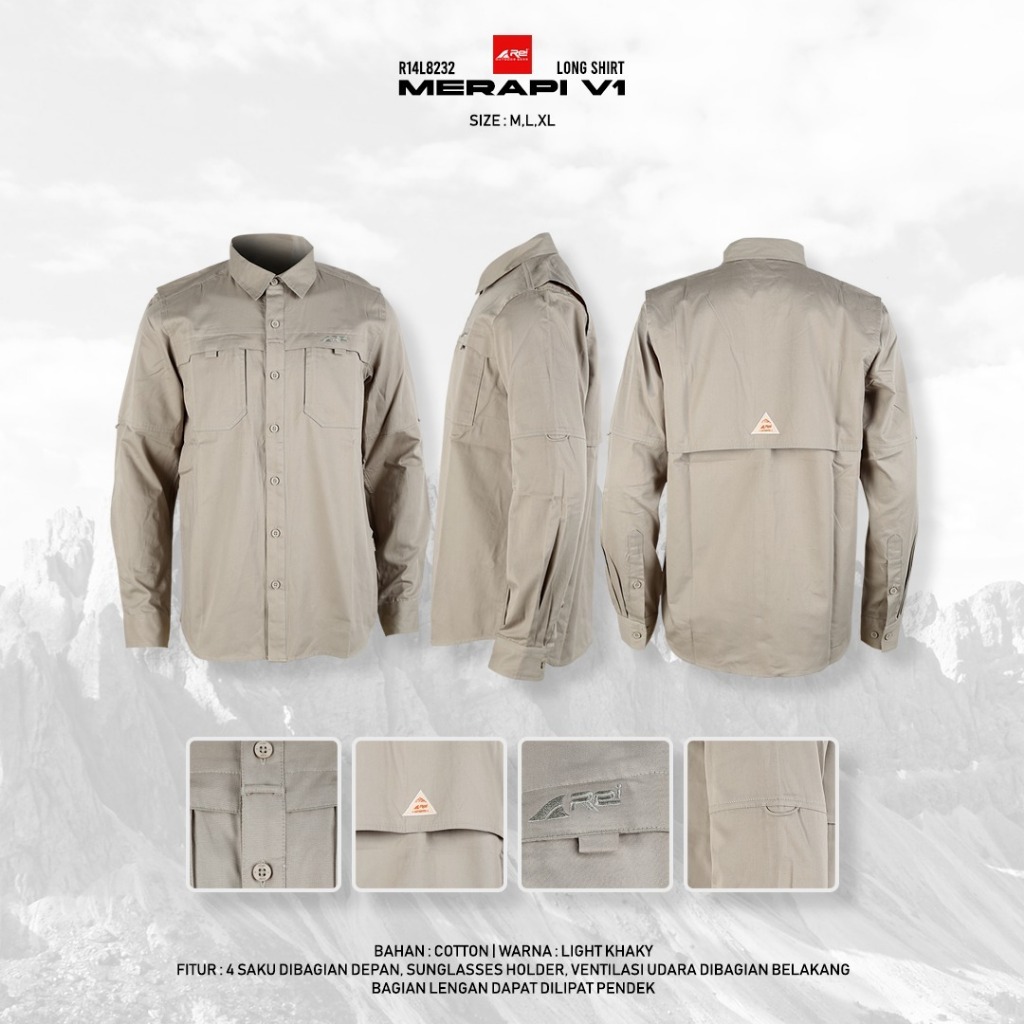 Jual Kemeja Lengan Panjang Merapi V1 Arei Outdoorgear | Shopee Indonesia