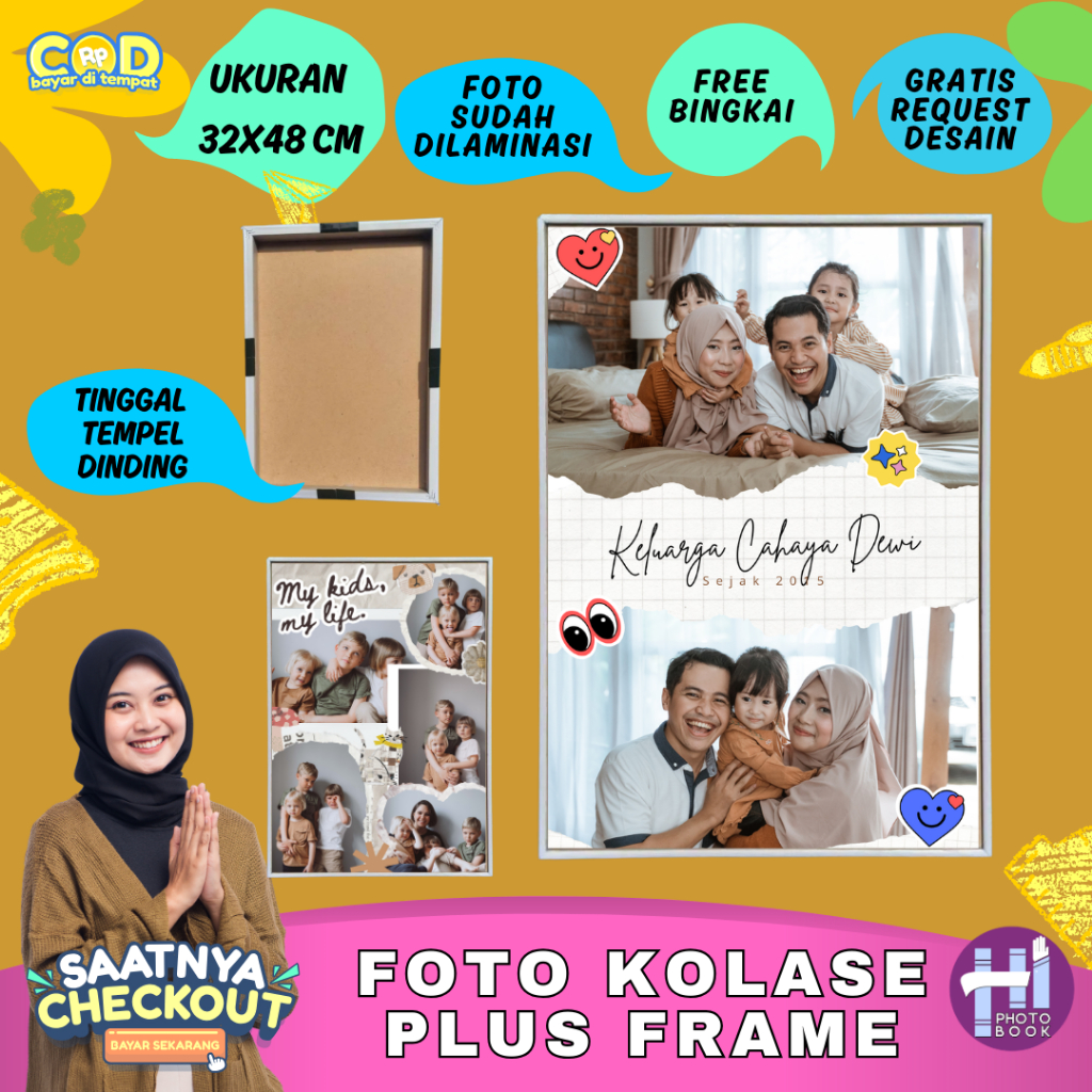 Jual CETAK FOTO FRAME BLOCK 32x48 cm Hiasan Dinding Foto Plus Bingkai ...