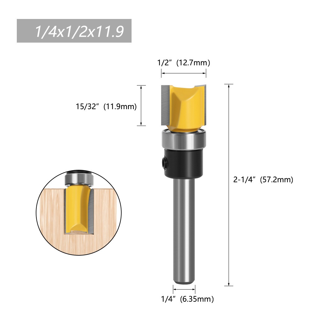 Jual Mata Profil Mata Router Kayu Flush Trim Gagang 1/4 (6.35mm ...