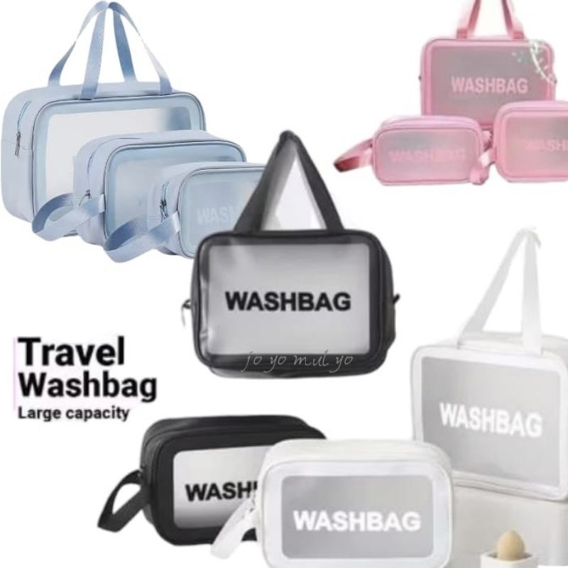 TAS KOSMETIK TRANSPARAN WASHBAG POUCH WATERPROOF