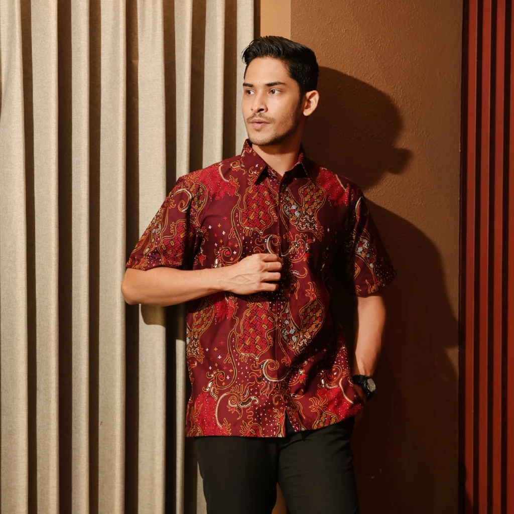 Hadinata Batik Premium Kemeja Batik Pria Lengan Pendek Superfine Cendana Candika - foto 1