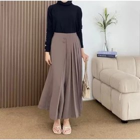 Cellie Kulot Pleats Celana Kulot Rok Wanita Celana Bawahan Casual Formal Daily Furano Premium