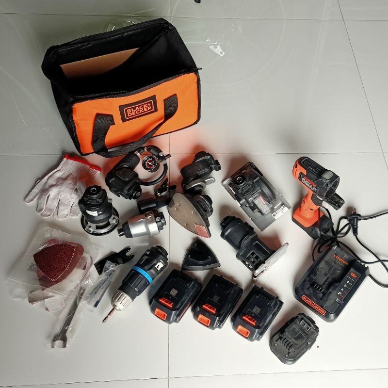 Jual Black Decker Multievo 20v + 8 head + 2 baterai + charger docking ...