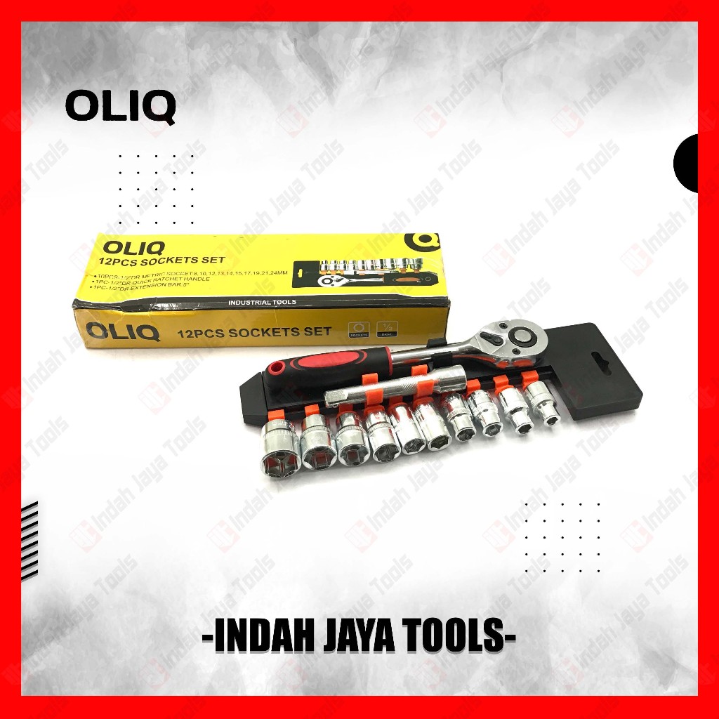 Jual OLIQ Kunci Sok Set Rachet 12 Pcs 1/2