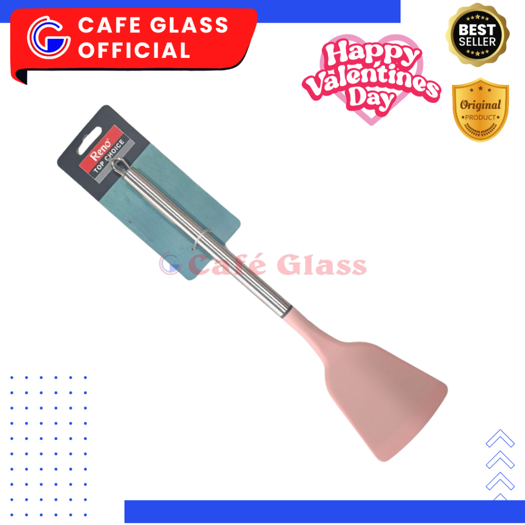 Spatula Silicone Turner - Sutil Masak Pink Valentine - N009S-Trn Silicone Turner Reno