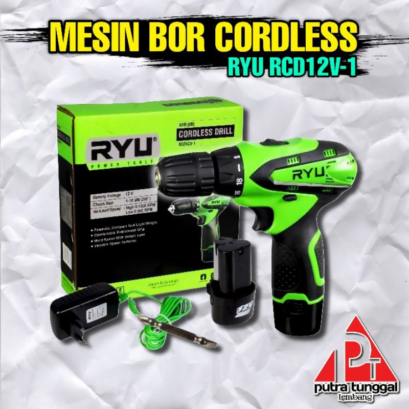 Jual Mesin Bor / Mesin Bor Tembok Cordless RYU RCD 12V-1 | Shopee Indonesia