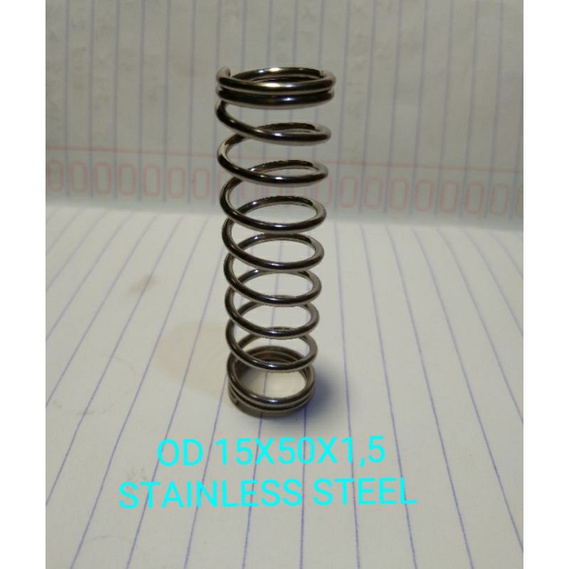 Jual PER SPRING PEGAS TEKAN OD 15X50X1,5 STAINLESS STEEL | Shopee Indonesia