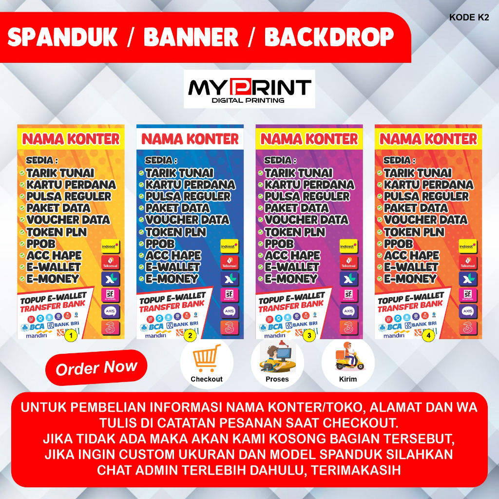 Jual Cetak Banner Konter Banner Pulsa Banner Transfer Banner