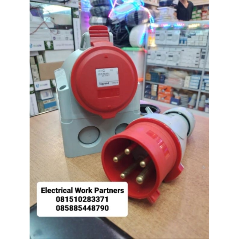 Jual SURFACE MOUNTING SOCKET STOP KONTAK + STECKER 5 PIN 32A LEGRAND ...