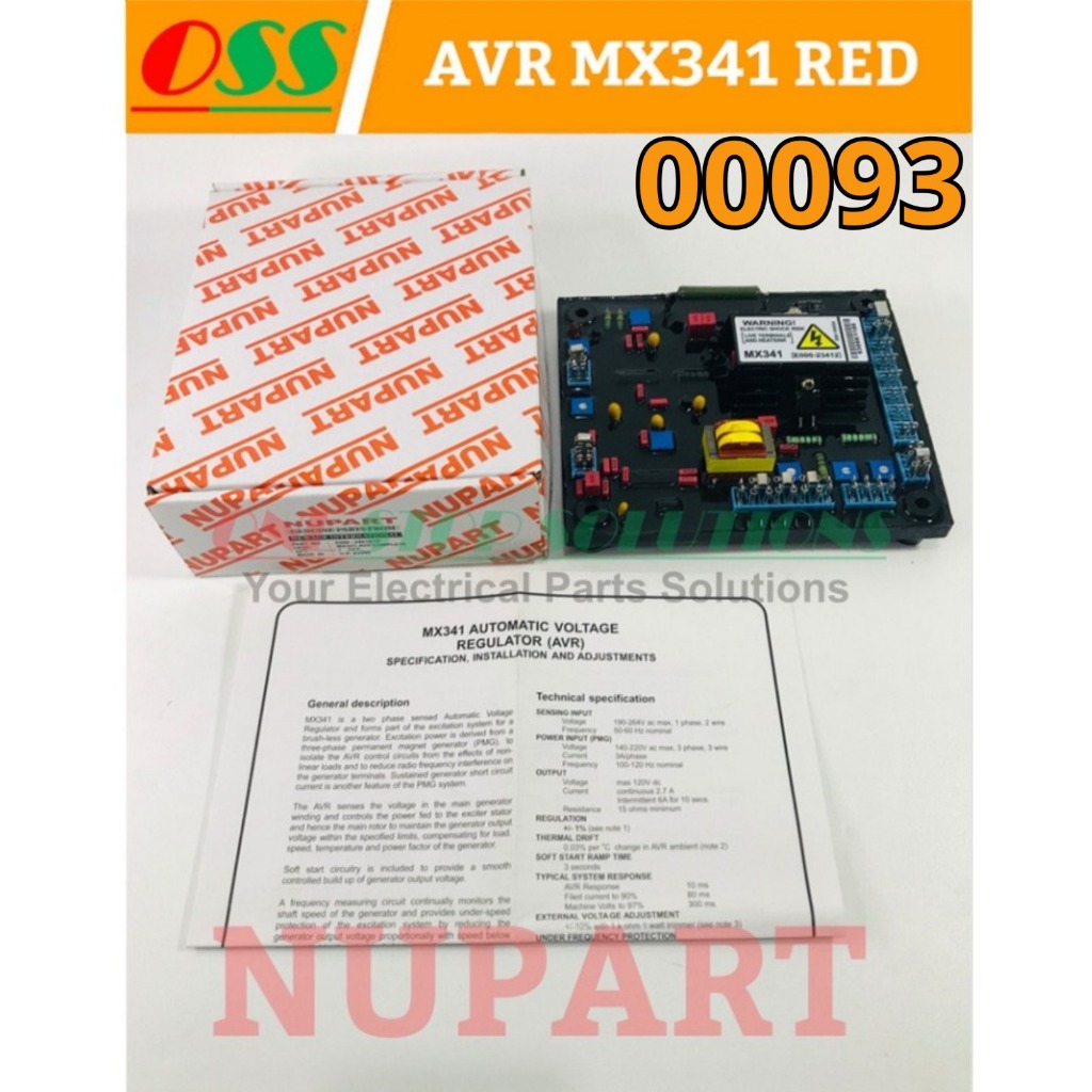 Jual AVR GENERATOR MX341 RED CAPACITOR OEM AVR GENSET MX 341