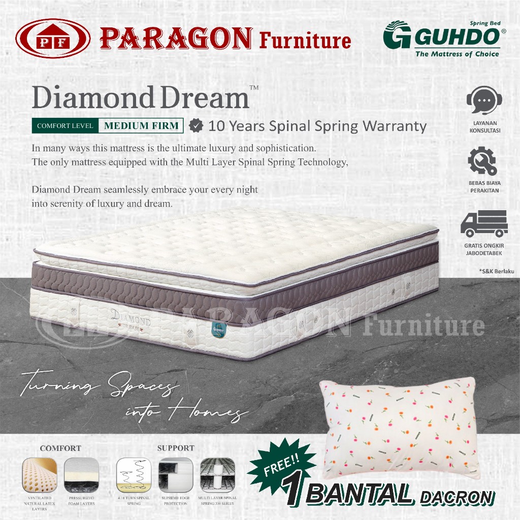 Jual Guhdo Spring bed Kasur Diamond Dream Latex Multi-layer Spinal ...