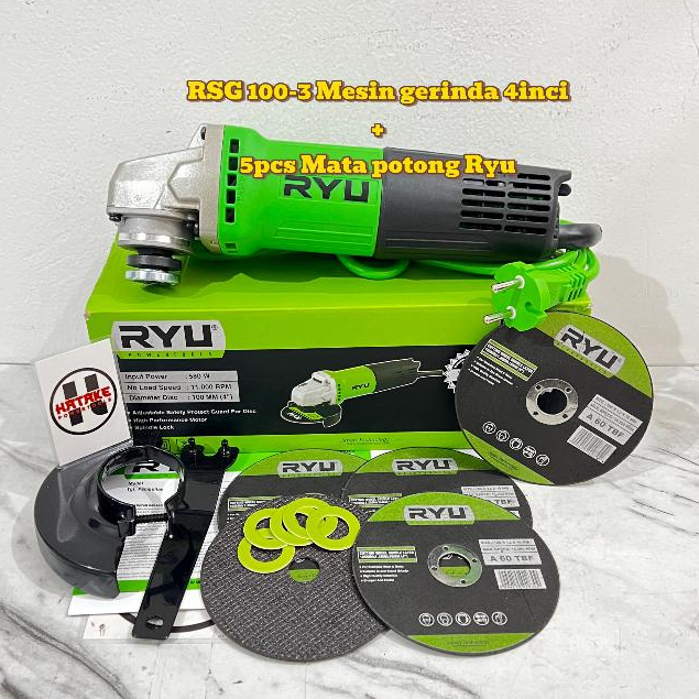 Jual Gerinda RYU RSG 100-3 Mesin gerinda tangan 4 inci + 5pcs Mata ...