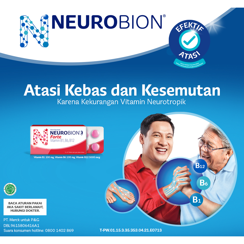 Jual Neurobion Forte Box 30's Tablet Merck - Vitamin B1, B6, B12 ...