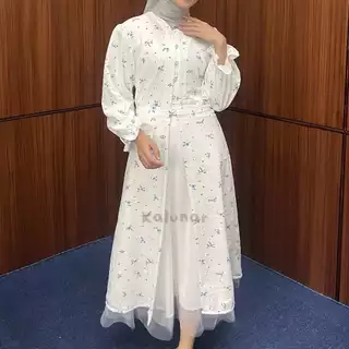 [READY STOCK] KALUNAR - Daisy Tunik Kondangan (Atasan Gamis Wanita Motif Bunga Modern)