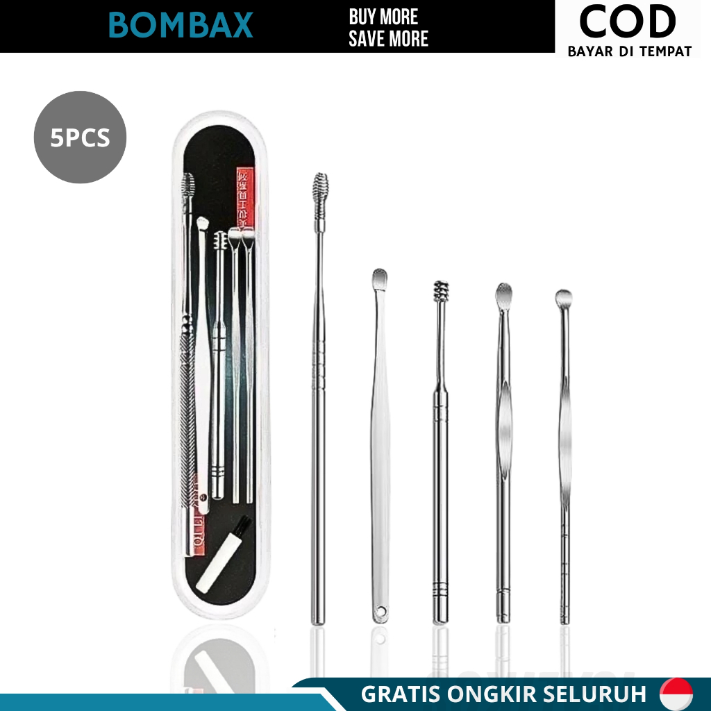 Jual Pembersih Telinga set 5in1 / Korek Kuping set Ear wax 5 in 1 ...
