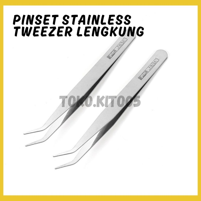 Jual Pinset Stainless Steel Melengkung / Pinset Bengkok Siku Stainless ...