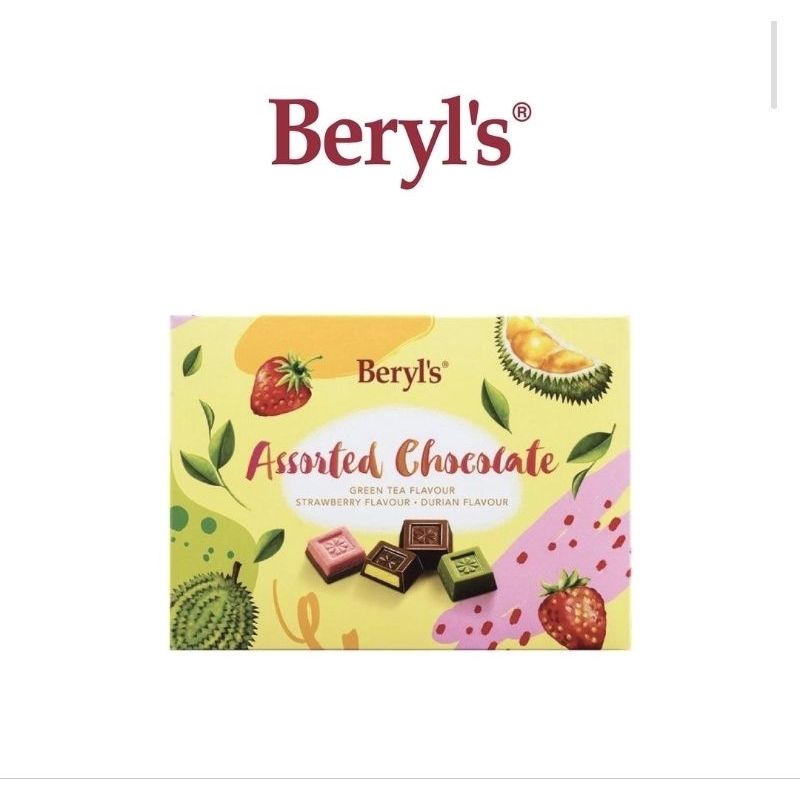 Jual Beryl's Assorted Chocolate - Green Tea, Strawberry, Durian Flavour ...