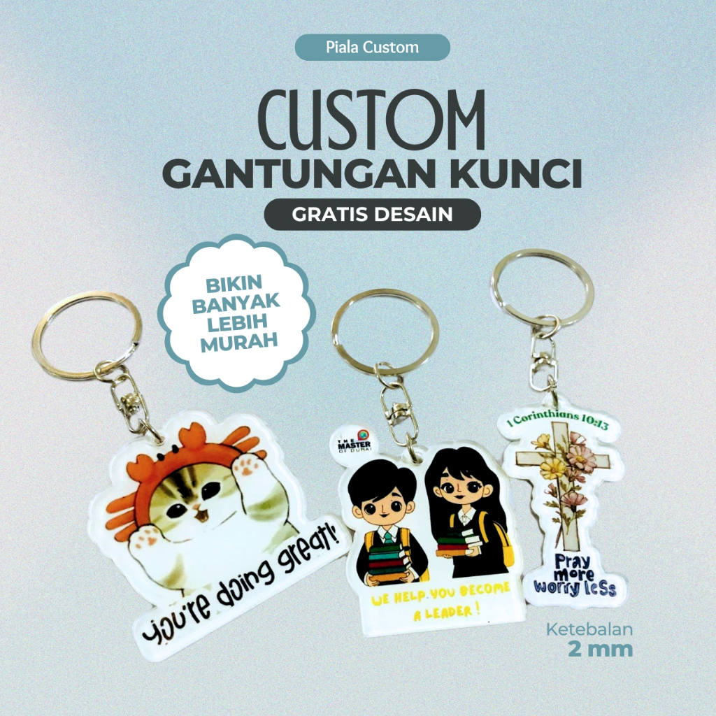 Jual Gantungan kunci Akrilik ukuran custom lucu kreatif | Shopee Indonesia