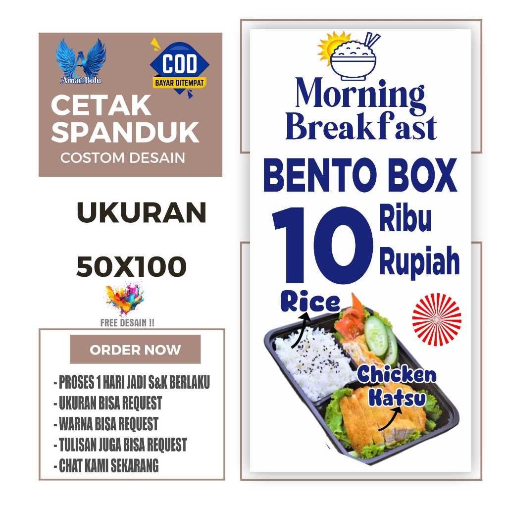 Jual Cetak Spanduk Banner BENTO BOX RP.10.000 Costom Desain | Shopee ...