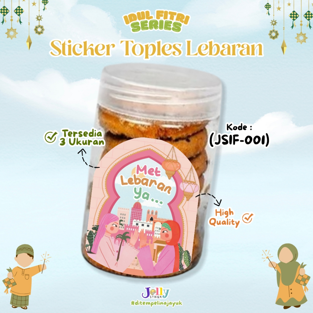 Jual Sticker Toples Kue Kering Tabung Edisi Lebaran Idul Fitri Cocok ...