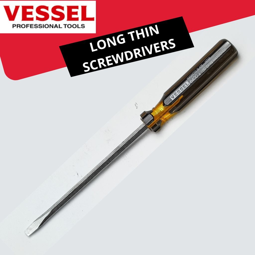 Jual Vessel Obeng Tipe 6400 Long Thin Screwdrivers Obeng Ori Japan ...