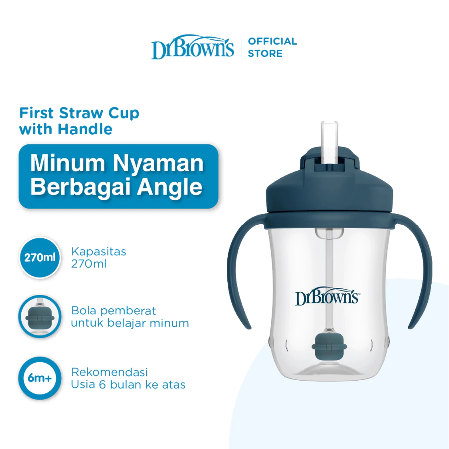 Dr.Brown's Baby First Straw Cup / cups anak / Botol Minum Anak - 91010 (OLIVE GREEN)
