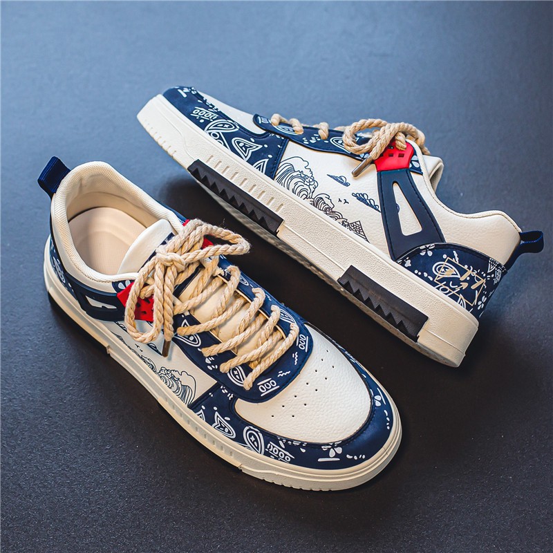 Jual [PROMO] Sepatu Whoppy Magnus SL26 Sneakers Pria Keren Motif Cream ...