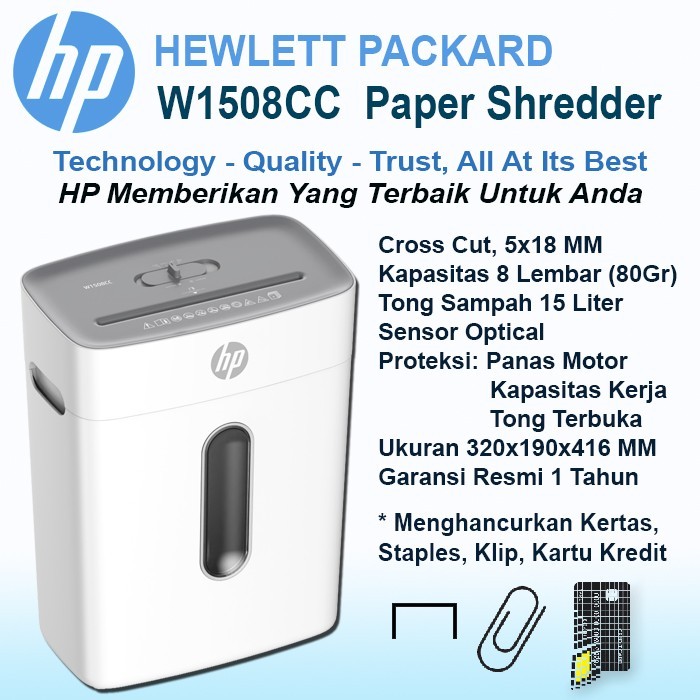 Jual HP Hewlett Packard 1508, Penghancur Kertas - Paper Shredder ...