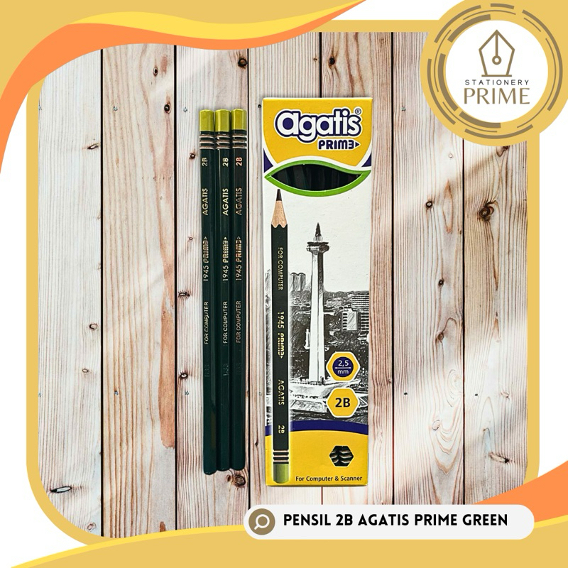 Jual Pensil Agatis Prime Green Edition 2B (Isi 12 Pcs) | Shopee Indonesia