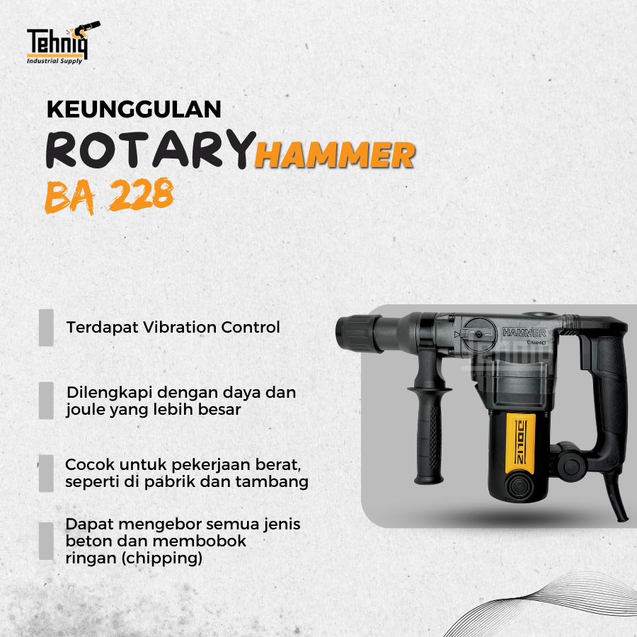 Jual Doliz BA228 Mesin Bor Tembok Beton Listrik Rotary Hammer Drill ...
