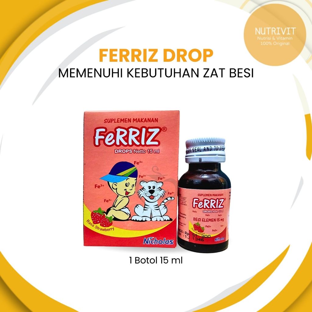 Jual FERRIZ DROPS 15ml / SIRUP 100ml - Suplemen Kebutuhan Zat Besi Pada ...