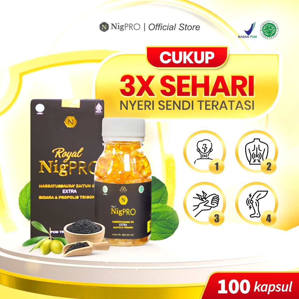Jual ROYAL NIGPRO Habbatussauda Oil Extra Propolis Trigona Herbal Nyeri ...