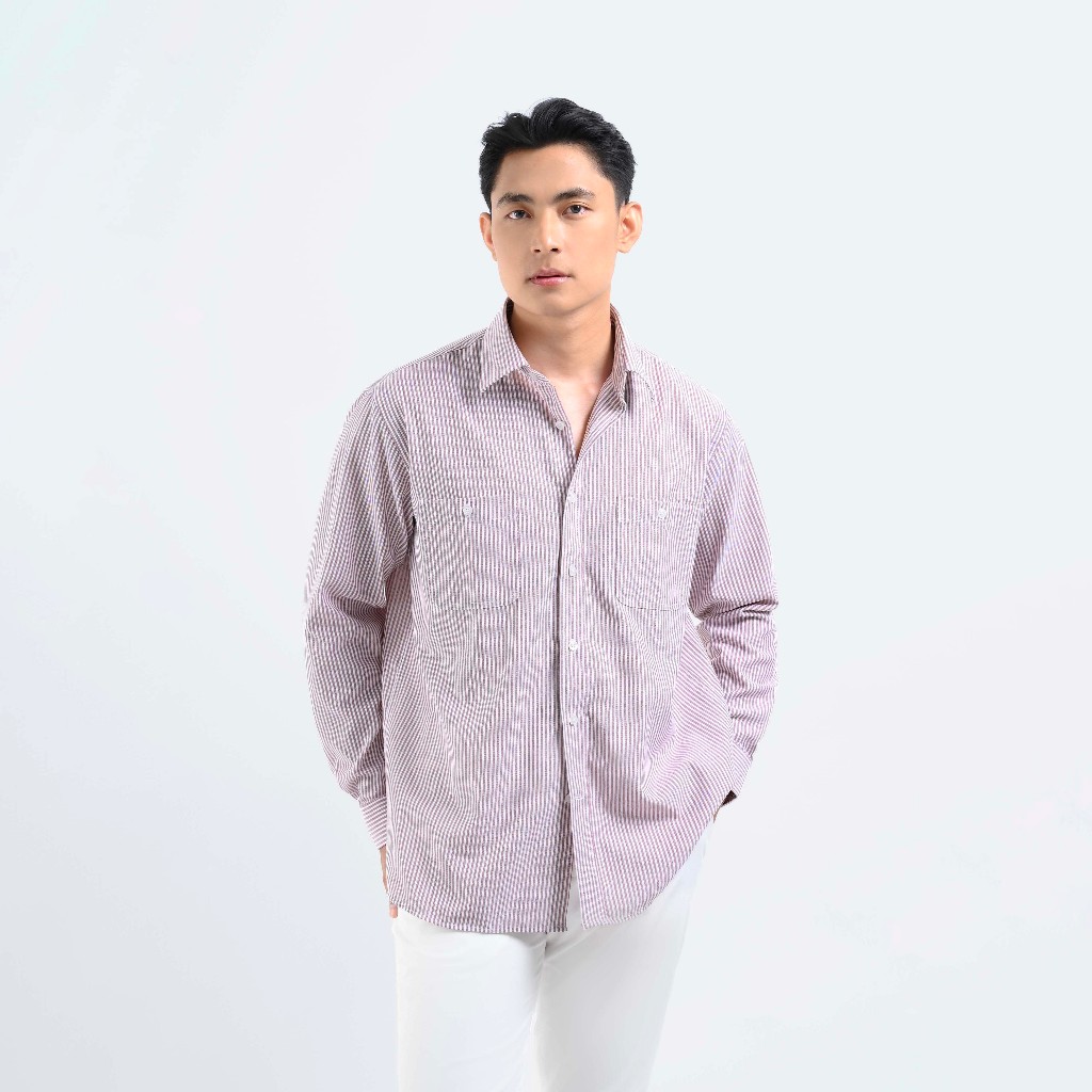 Jual Heymale Fraser Stripe Baju Kemeja Pria Lengan Panjang | Shopee