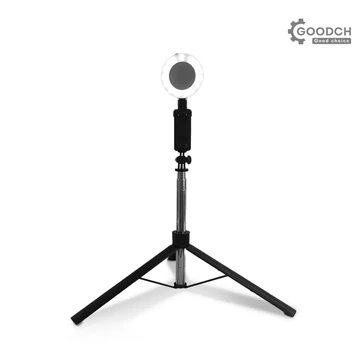 GOODCH Tripod Handphone 210cm Dengan Ring Light Remote Bluetooth – Stand Besi Stabil Adjustable