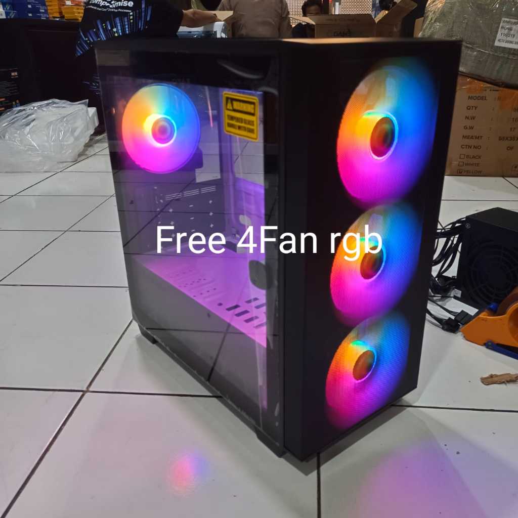 Gamemax Aero Mini Casing Komputer Gaming 4Fan RGB Tempered Glass Micro ATX - PC Case Gaming M-ATX