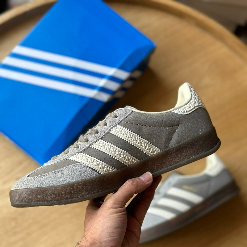 Jual Adidas Gazelle Indoor Grey Wolf Bnib Sole Gum | Shopee Indonesia