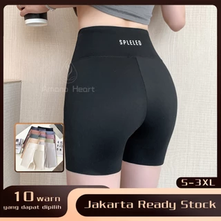 【Amanoheart】Ready Stock plus size Legging Pendek Legging Spandek Celana Pendek Ketat CELANA HOTPANTS WANITA HIGHWAIST IMPORT LEGGING PENDEK 3per4 LEJING MURAH Yoga Celana pendek olahraga Hitam Pakaian Slim-fitting Sport Woman Quick Dry gym jogging pants