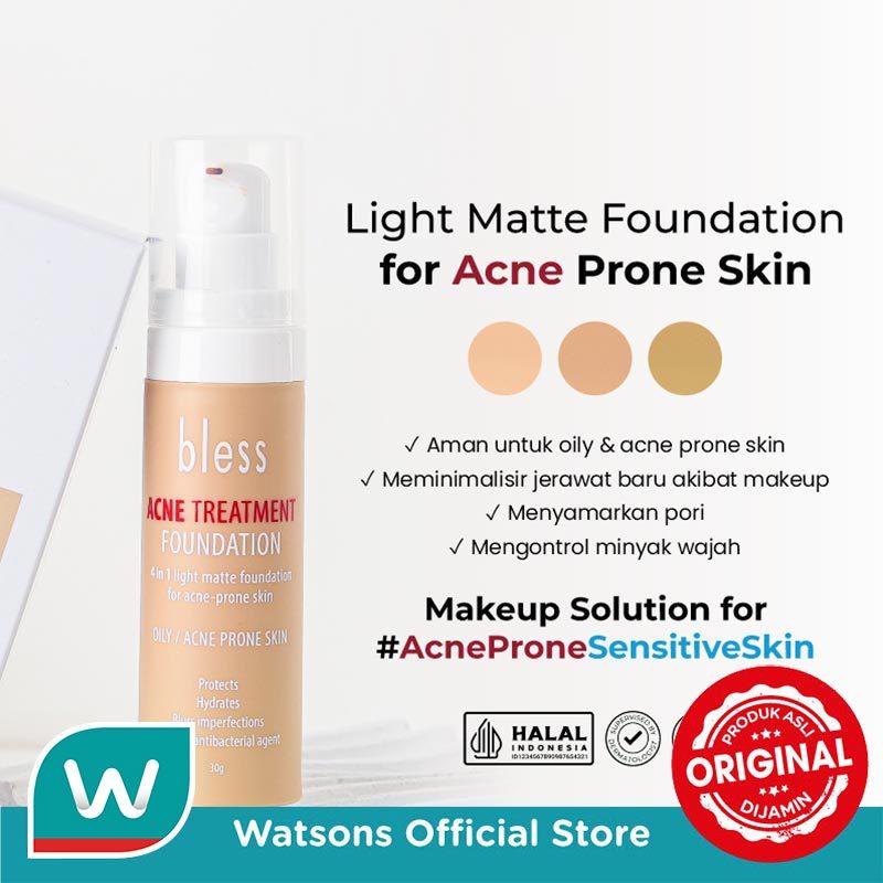 Jual Bless Acne Treatment Foundation Natural 30g | Shopee Indonesia