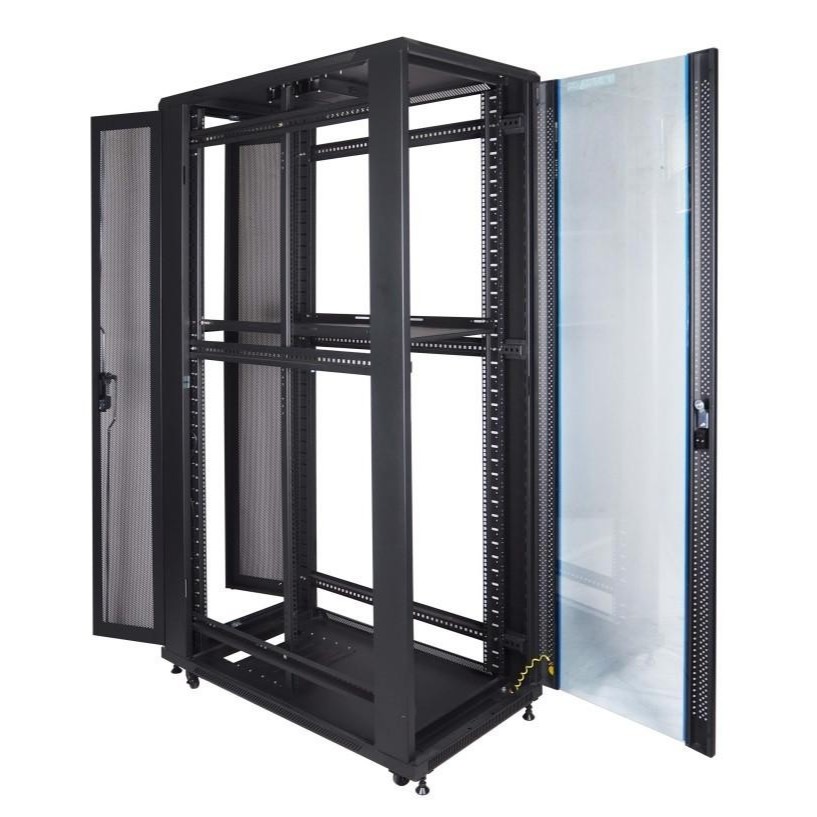 Jual INDORACK CLOSE RACK 42U DEPTH 1150MM GLASS DOOR - IR11542G 42U ...