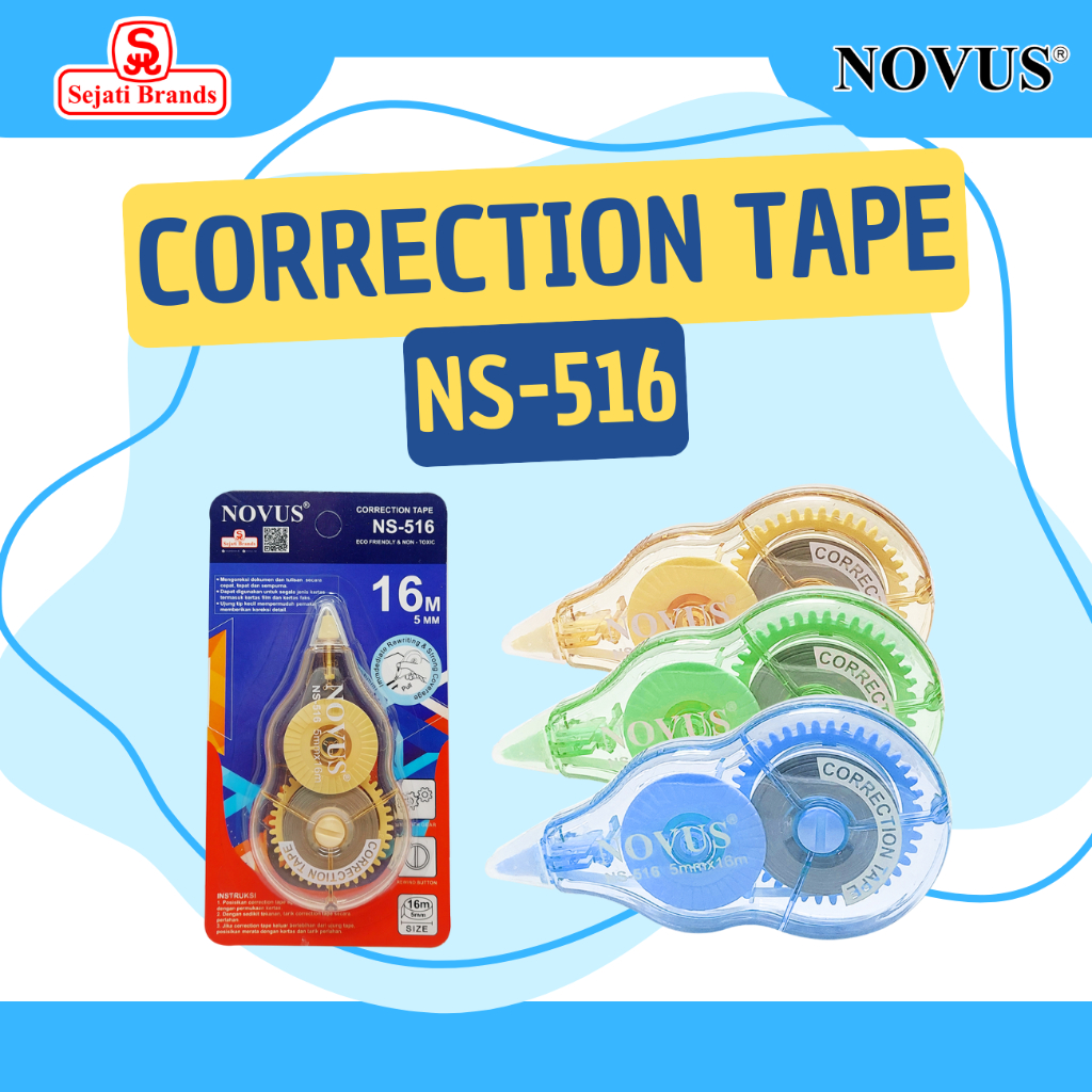 Jual NOVUS Correction Tape NS-516 (5mm) / Tip-Ex Kertas | Shopee Indonesia