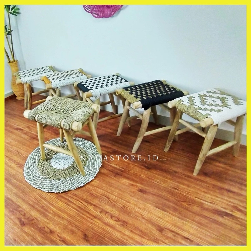 Jual Recta Stool Seagrass /kursi / bangku Kotak Anyaman Enceng gondok ...