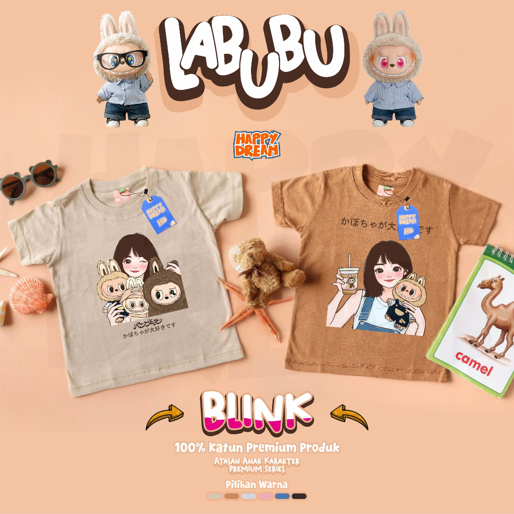 Jual labubu kaos anak labubu // baju anak labuu // Atasan labubu viral ...